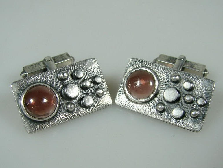 - DESIGNER MANSCHETTENKNÖPFE 70er JAHRE 925er SILBER.