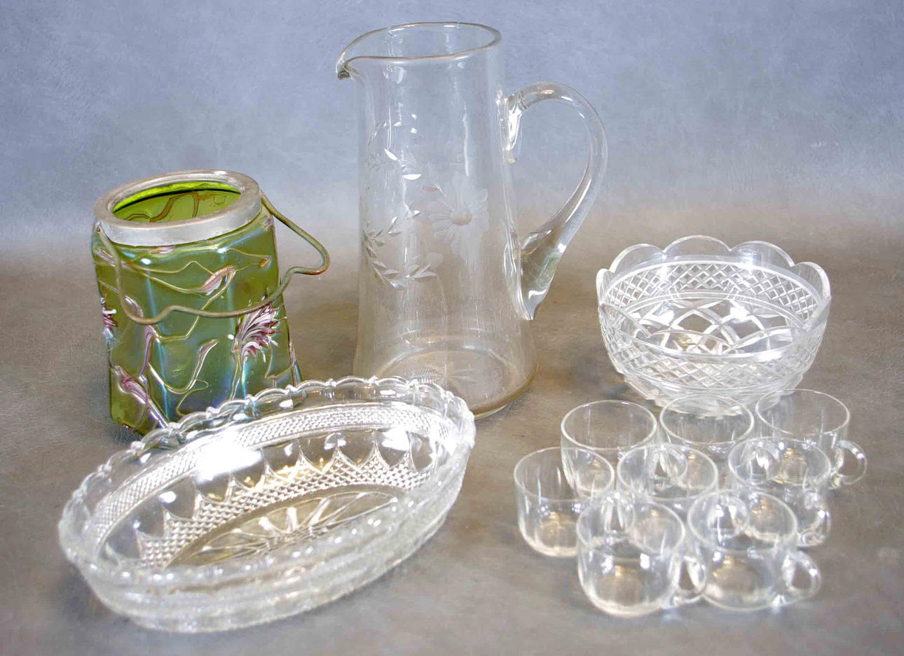 SKÅLAR, BRINGARE, PUNSCHGLAS M.M., glas och kristall.