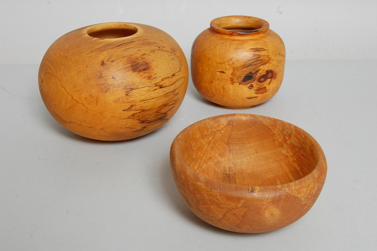 SKÅLAR, 3 st, av konstnären Stig Pettersson, Arild.
