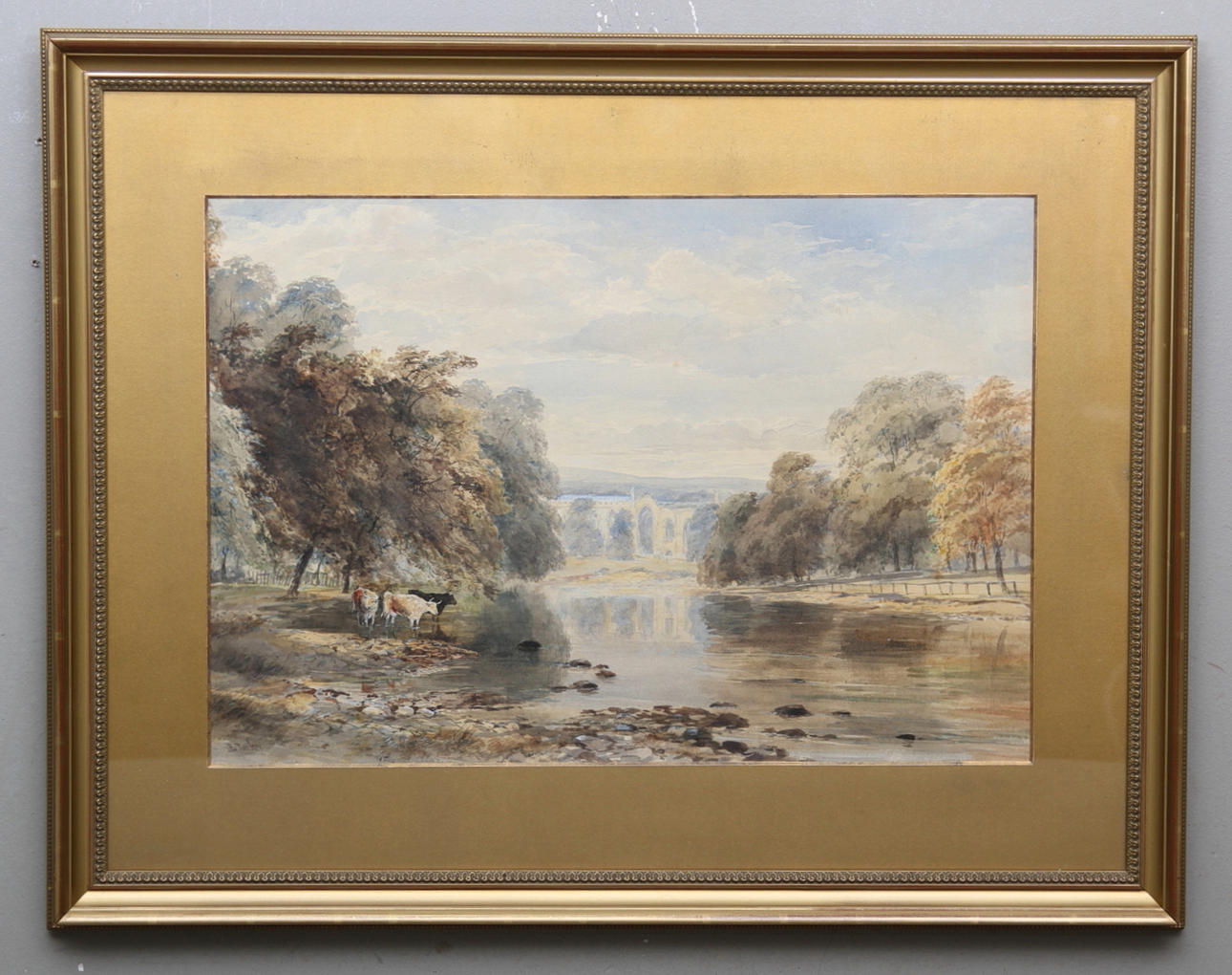 E TUCKER, akvarell, England. signerad.