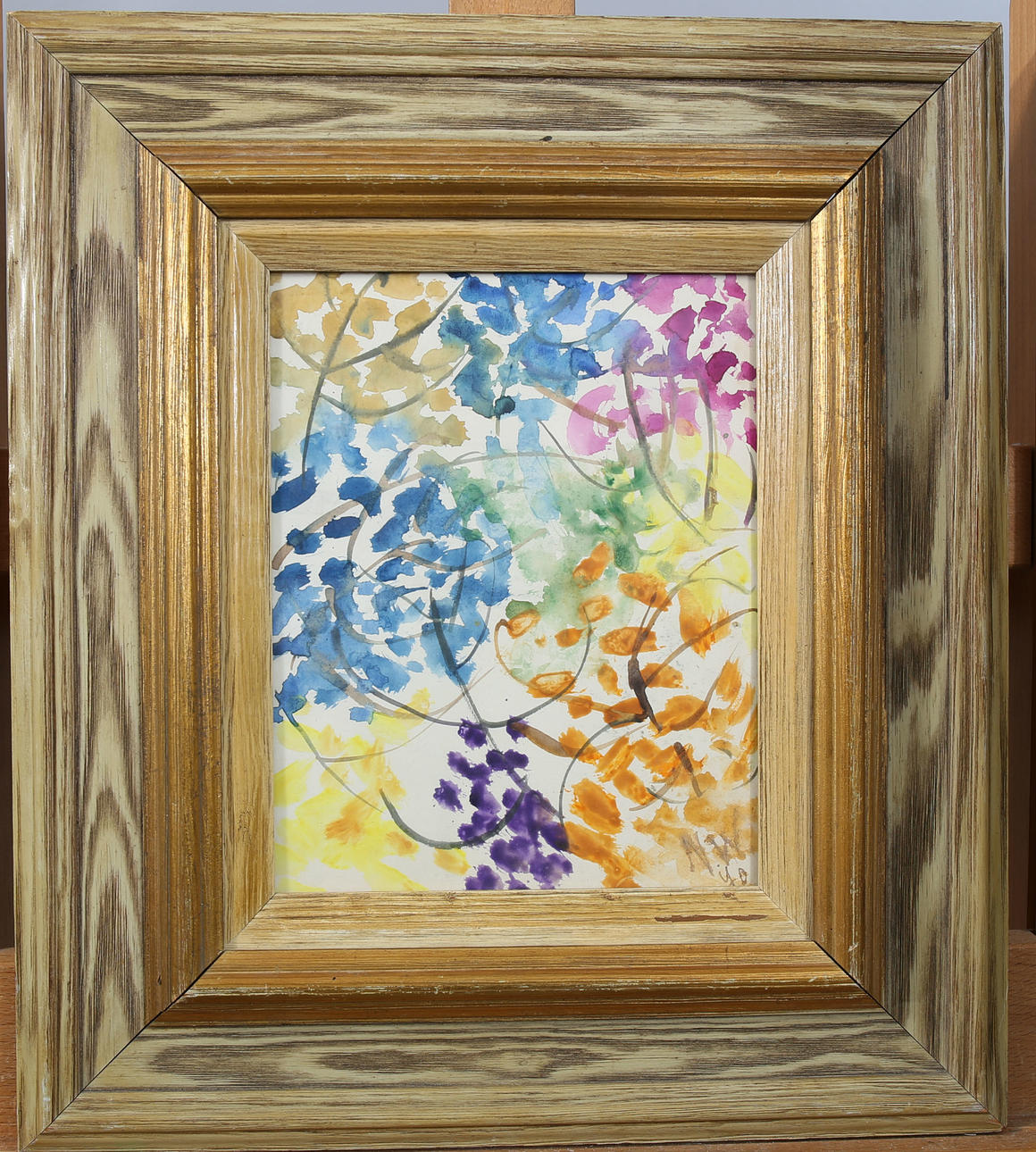 NELL WALDEN. Akvarell, Prunkande blommor, monogramsignerad NW.