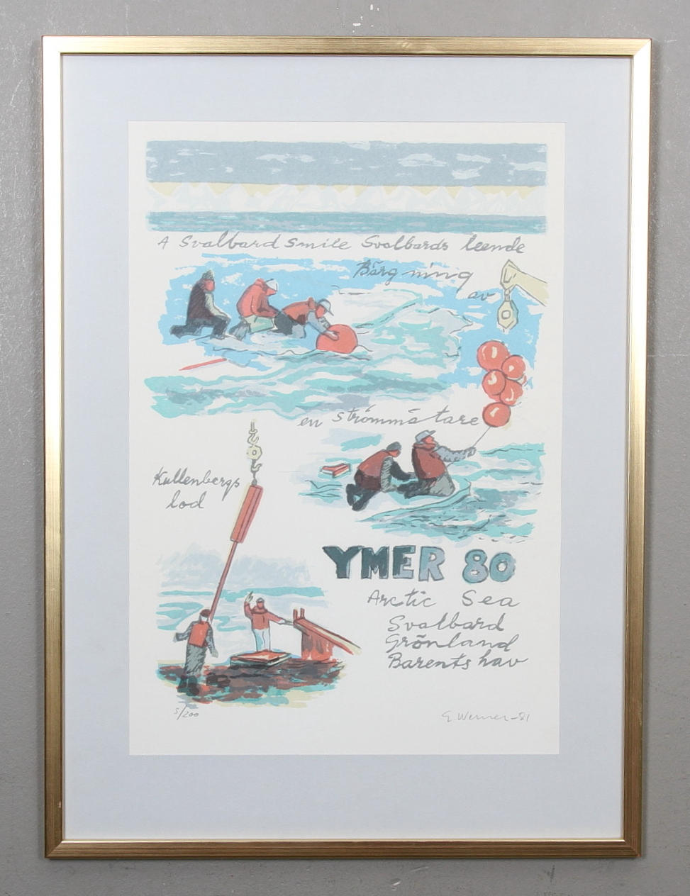 GÖSTA WERNER. färglitografi, signerad numrerad 5/200 och daterad -81.