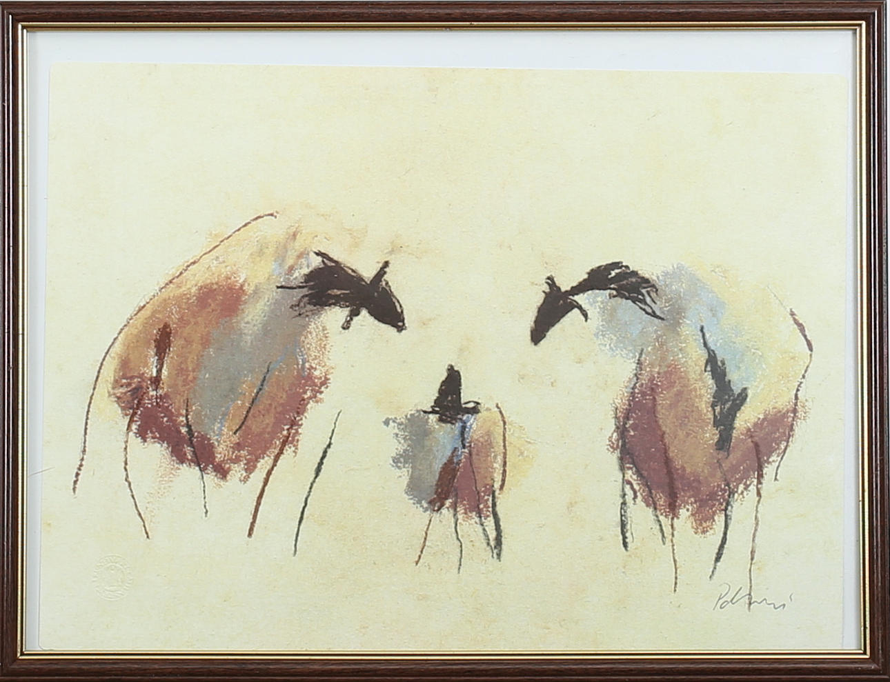 ANDERS PALMÉR. Får. Färgserigrafi. Signerad Palmér.