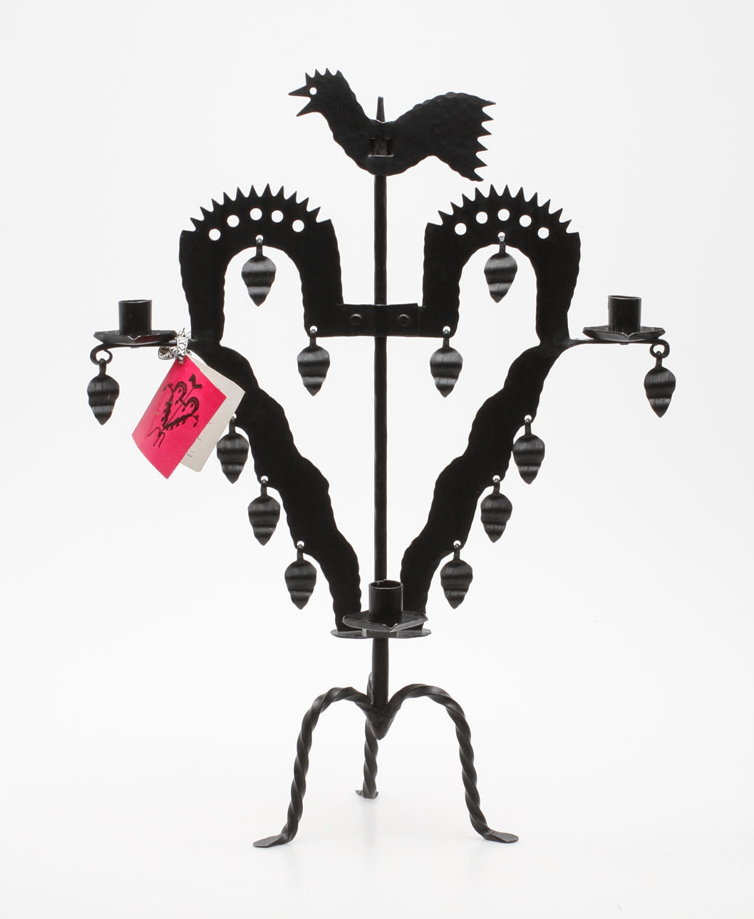 KANDELABER, smidesjärn, allmogestil, s.k kyrkstake, 1900-talets slut.