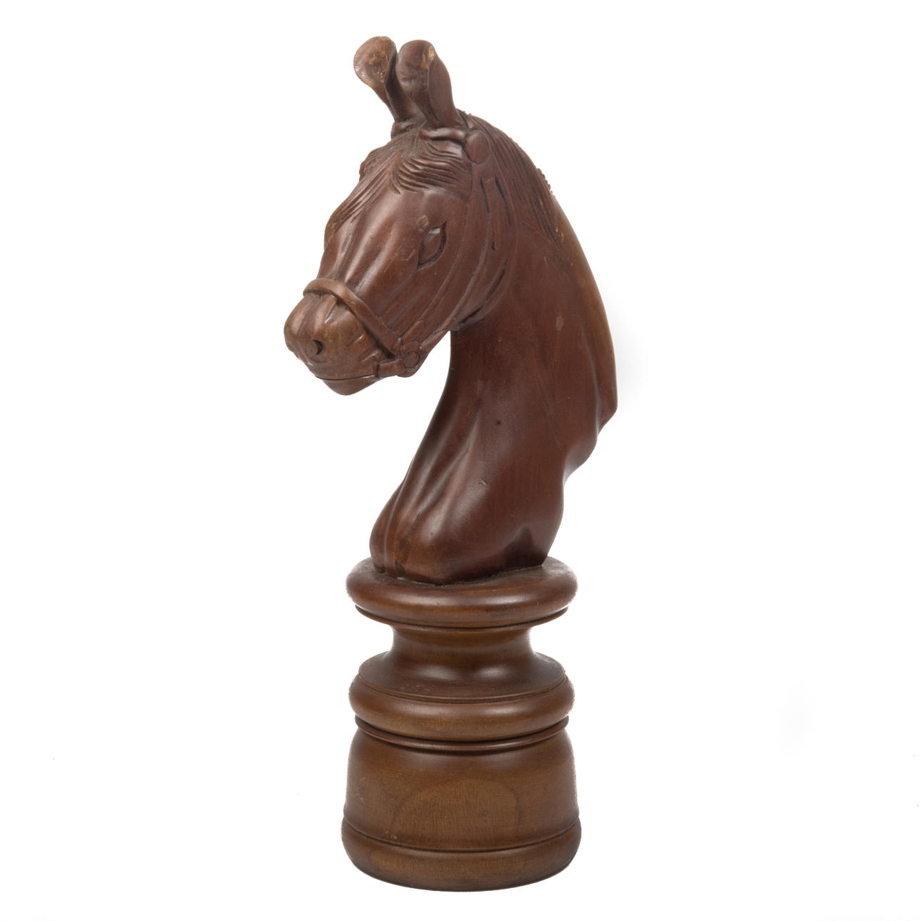 SKULPTUR, Pferdekopf, Holz geschnitzt, zeitgenössisch.