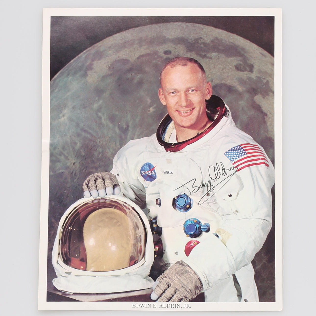 AUTOGRAPH. EDWIN BUZZ ALDRIN, BORN 1930, THE SECOND MAN ON THE MOON.