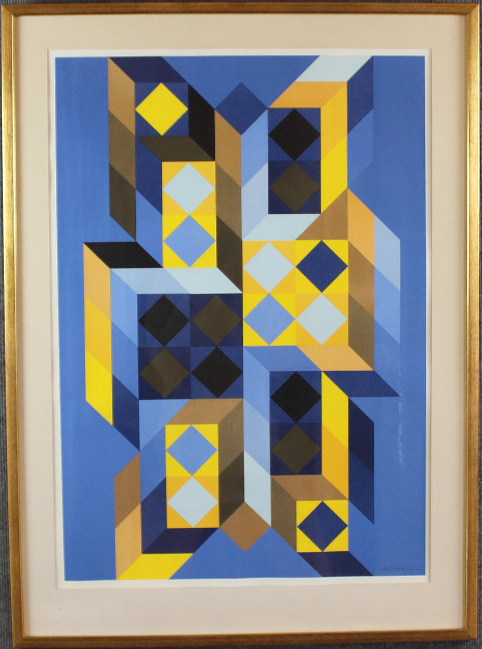 VICTOR VASARELY. tryck, "Tridimor 1969".
