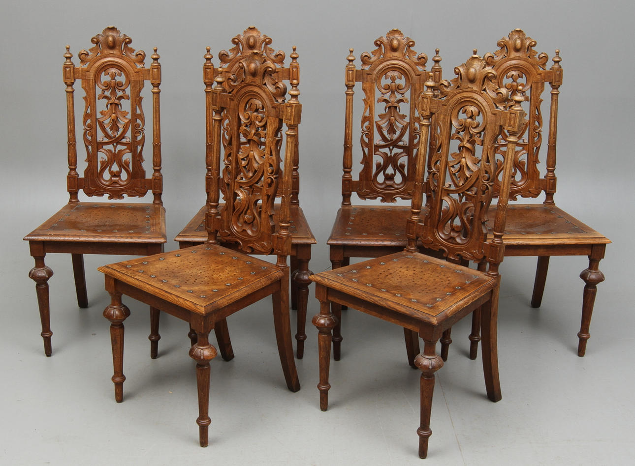 STOLAR, 6 st, nyrenässans, sent 1800-tal.