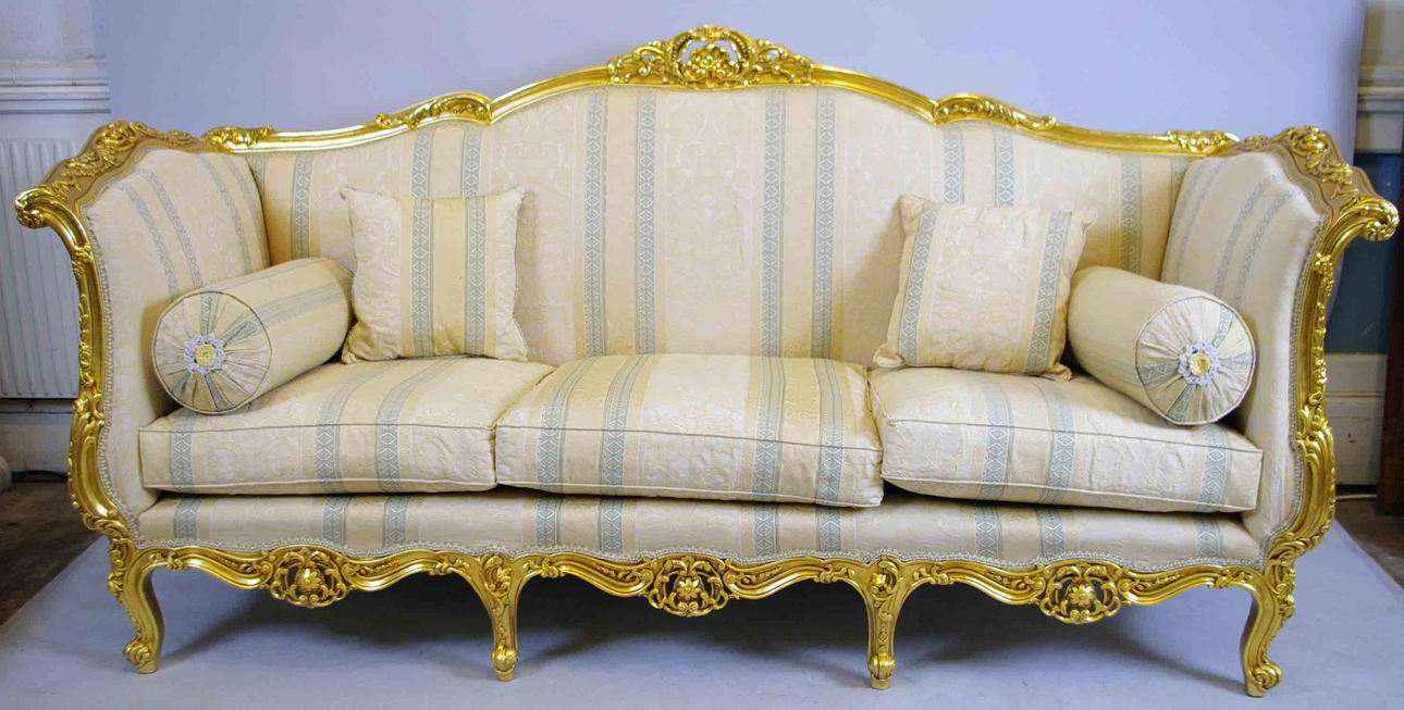 SALONGSSOFFA, förgylld, rokokostil.