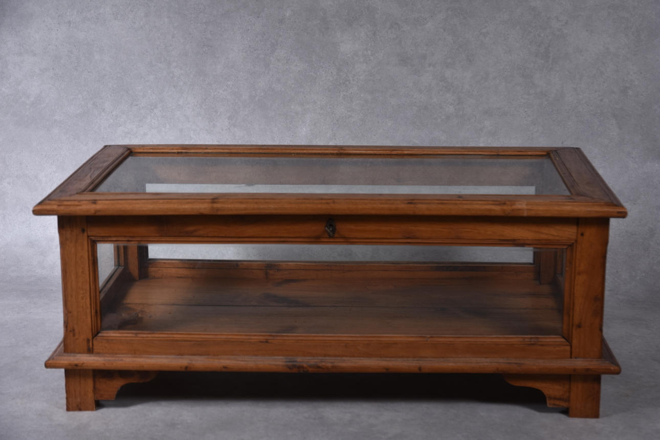 COFFIN TABLE with glass 1900s.