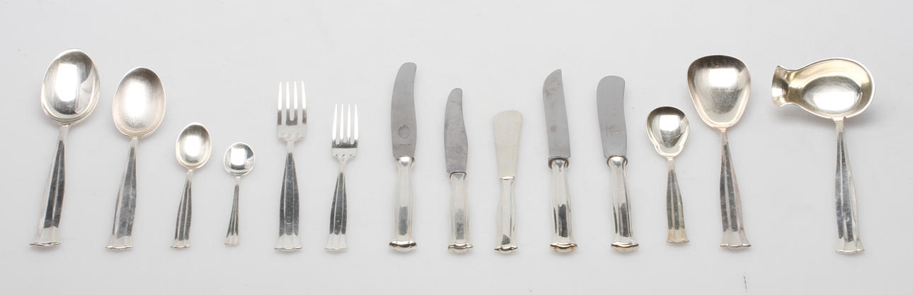 BESTICK, nysilver, 97 delar, "Birgitta" 1900-tal.