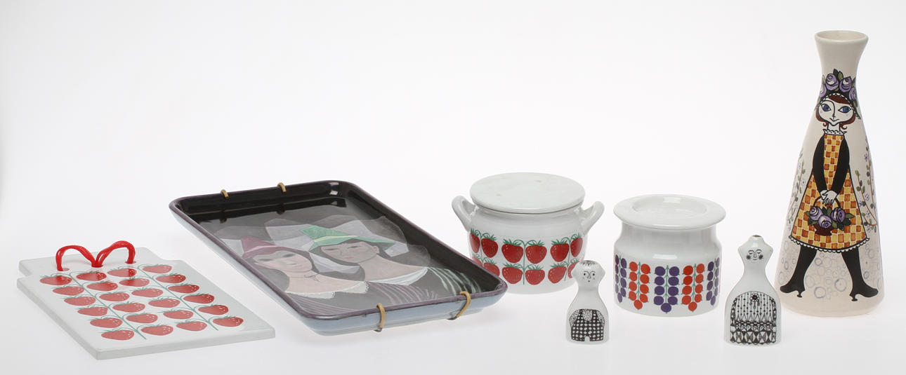 PARTI KERAMIK, 7 delar, Arabia samt Kupittan Savi med mera.