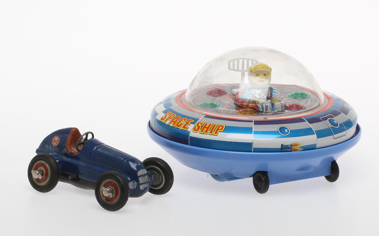 LEKSAKSBIL, Schuco, US Zone Germany samt SPACE SHIP, M.T. Japan.