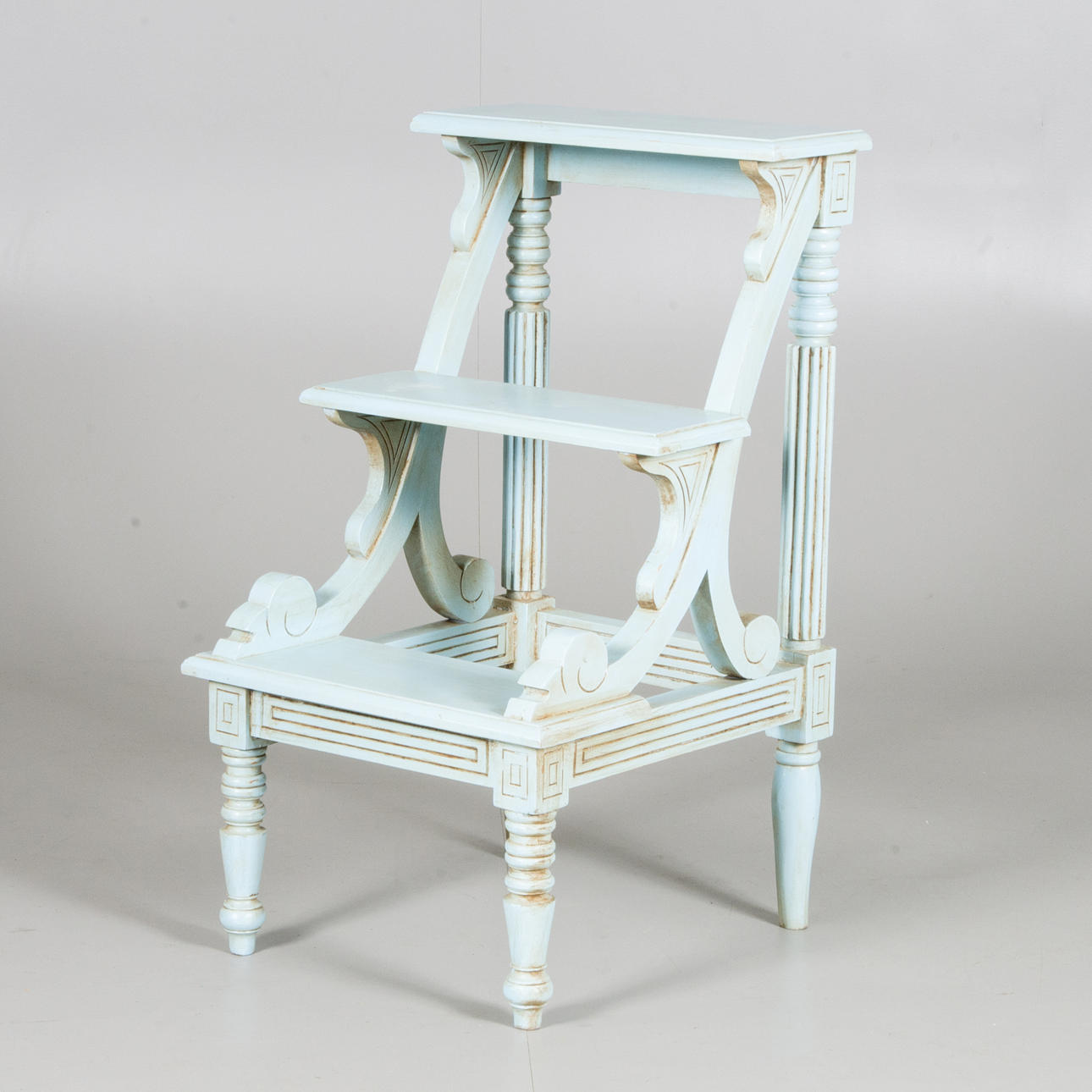 LIBRARY LADDER, Turquoise, Victorian Style, Contemporary.