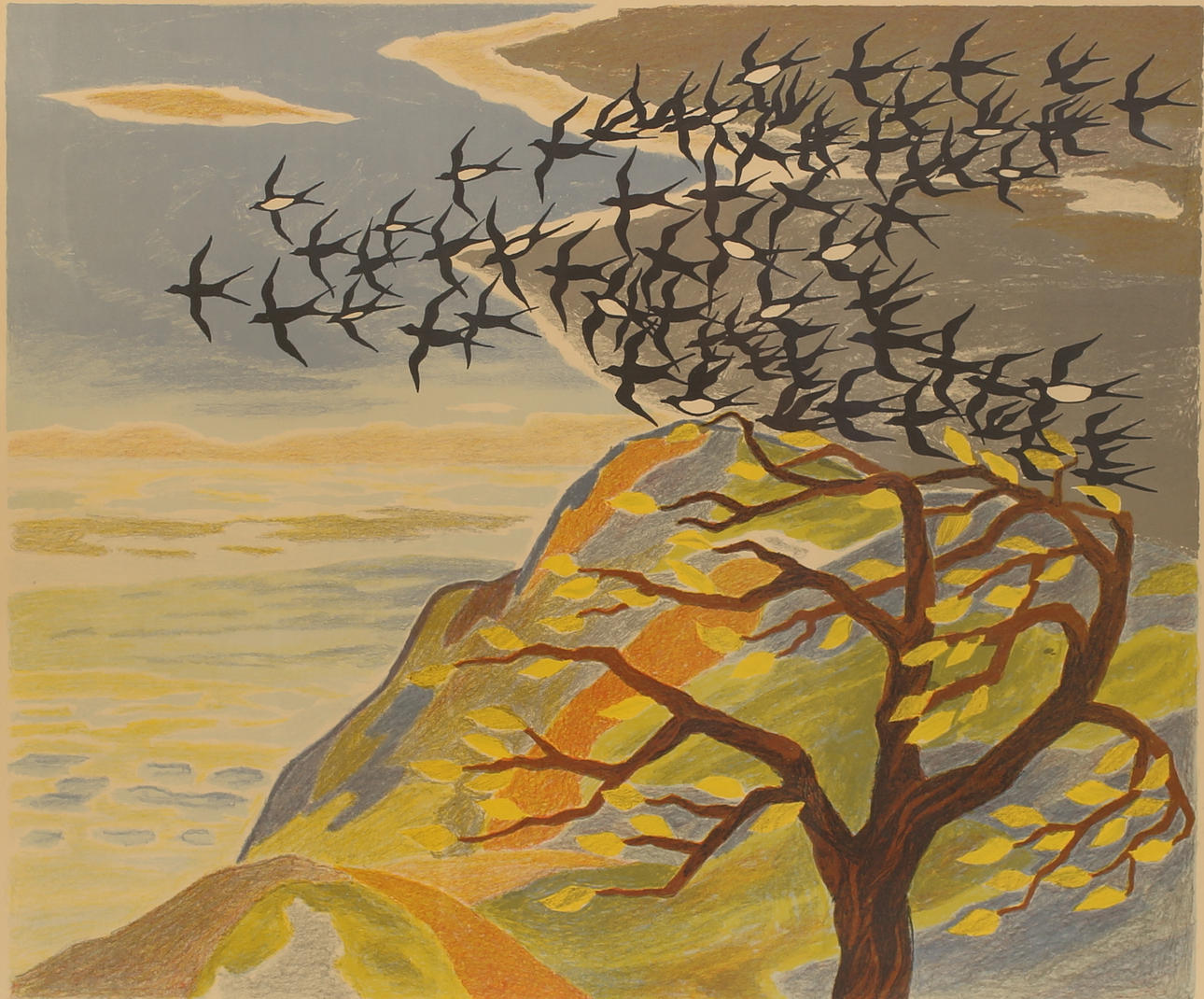 REIDAR AULIE. Color lithograph, signed and numbered 39/260.