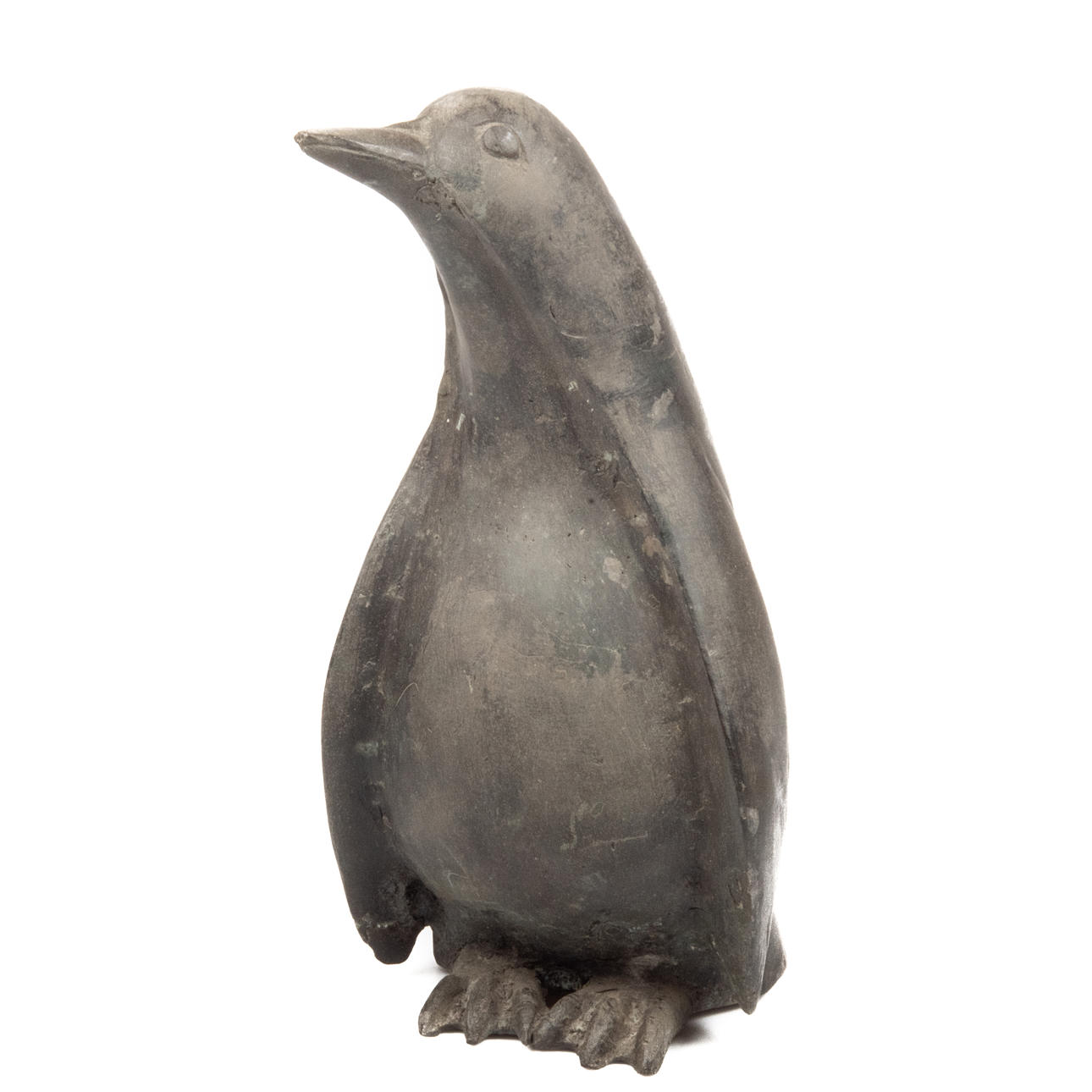 SKULPTUR, patineret bronze, pingvin, moderne.