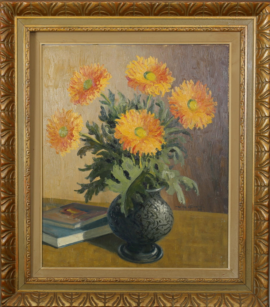 WILLE SJÖHOLM. Stilleben. Olja på pannå. Signerad och daterad -49.