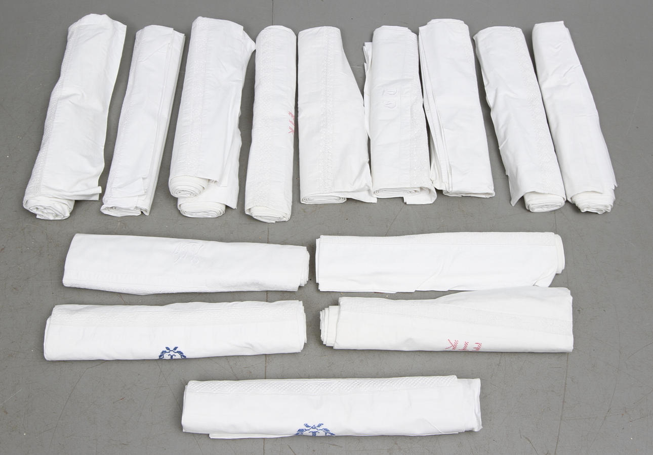 Överlakan med spets, 15 st.