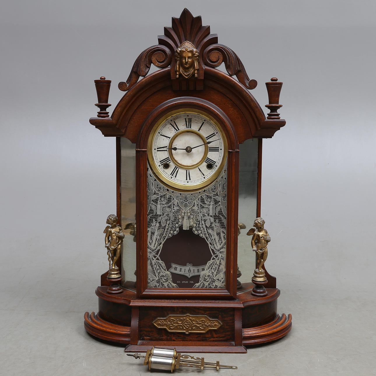 VÆGPENDUL, Ansonia Clock Company, 18/1900-tallet.