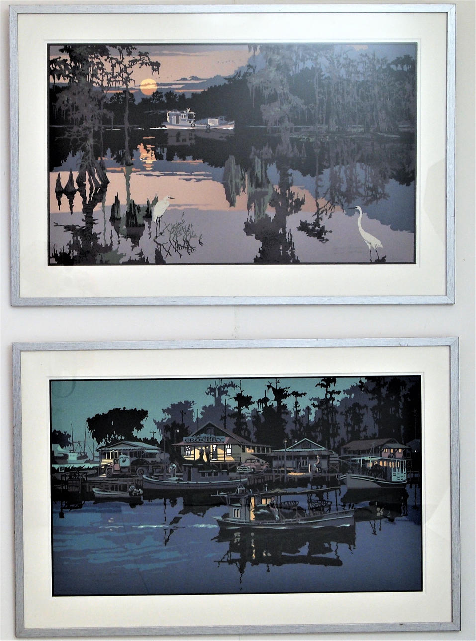 RON PICOU. TWO COLOR LITHOGRAPHS.