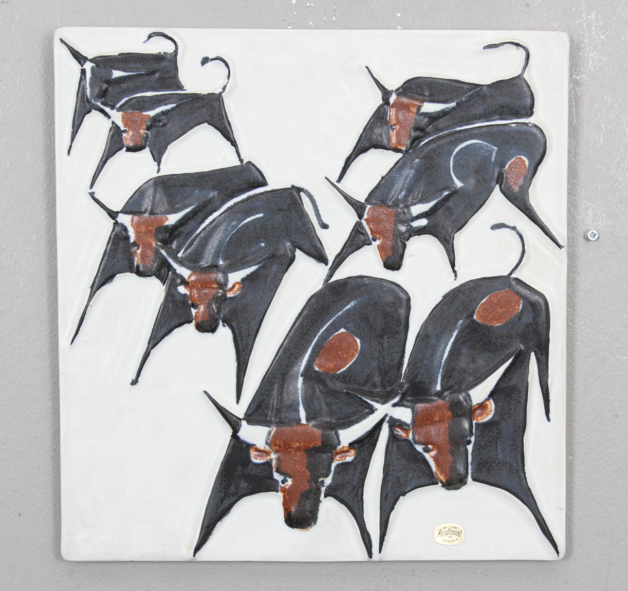 VÄGGTAVLA, keramik, Gösta Millberg, Rörstrand.