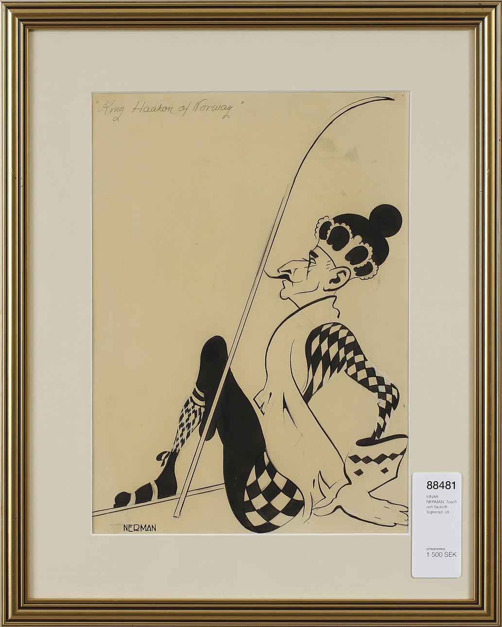 EINAR NERMAN. Tusch och täckvitt. Signerad.