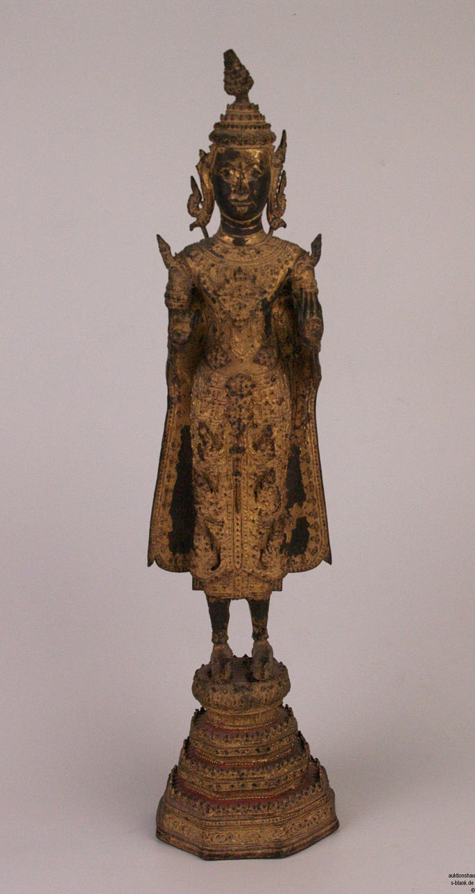 STÅENDE RATTANAKOSIN BUDDHA - BRONS.