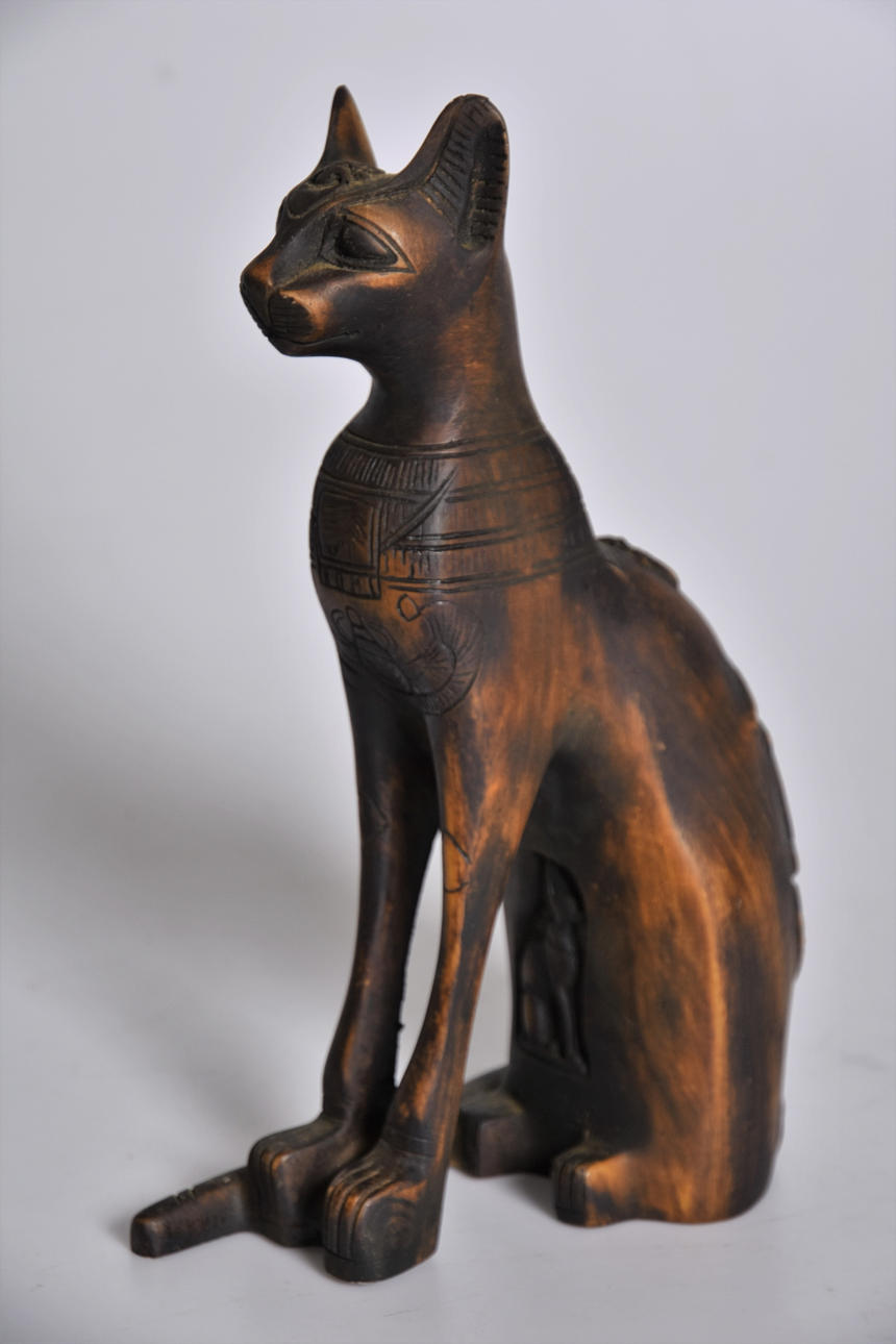 SKULPTUR Ägyptische Katze, Holzschnitt.