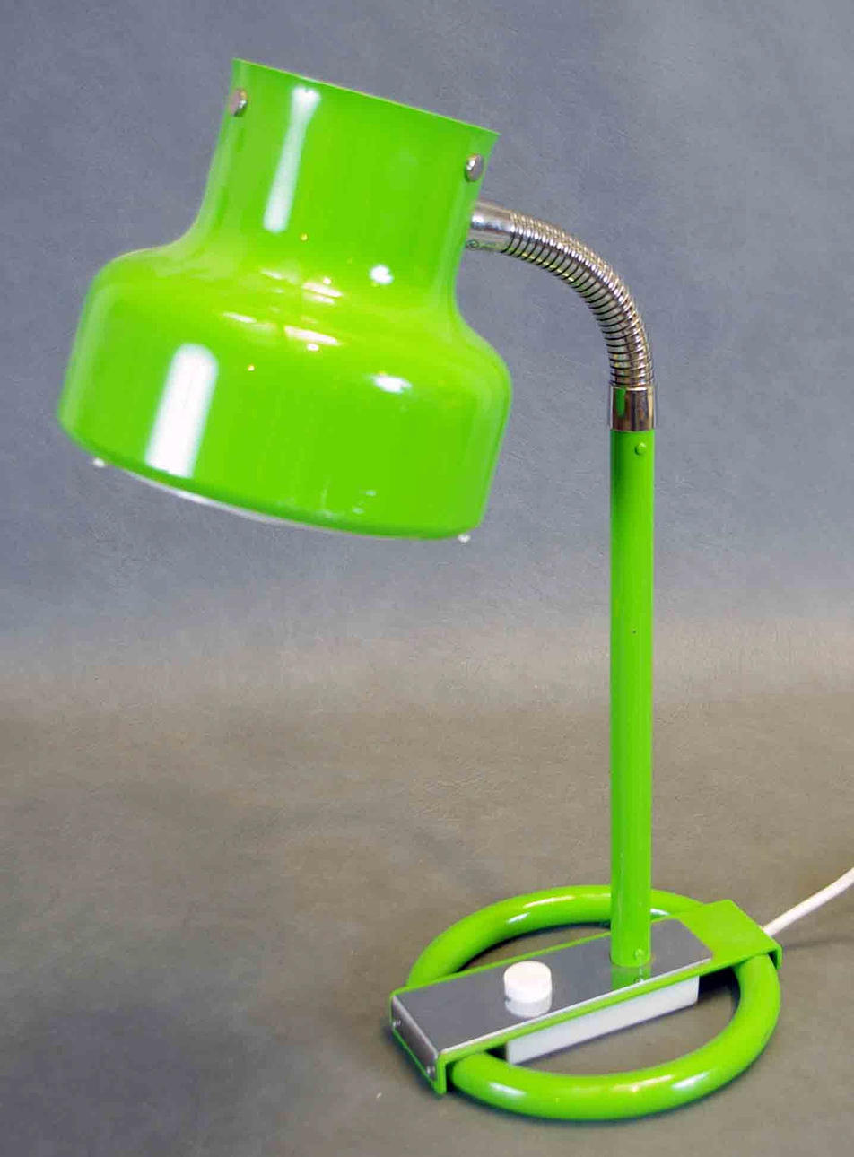 BORDSLAMPA, "Bumling", grönlackerad plåt.