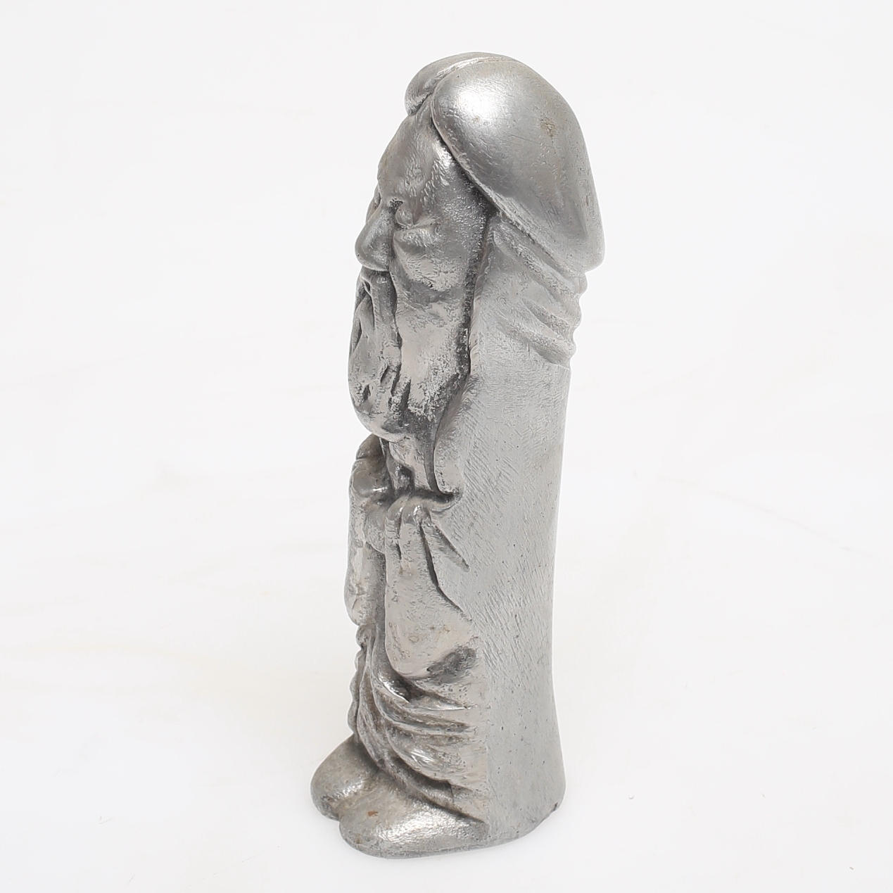 METALSKULPTUR, julemand, form af penis.