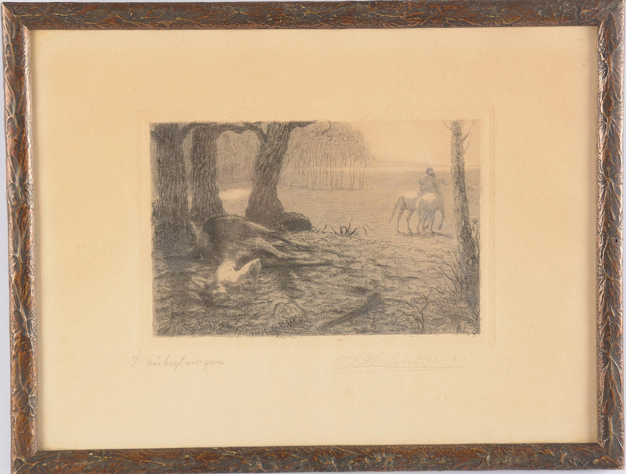 GARIBALDI LINDBERG. Etsning.