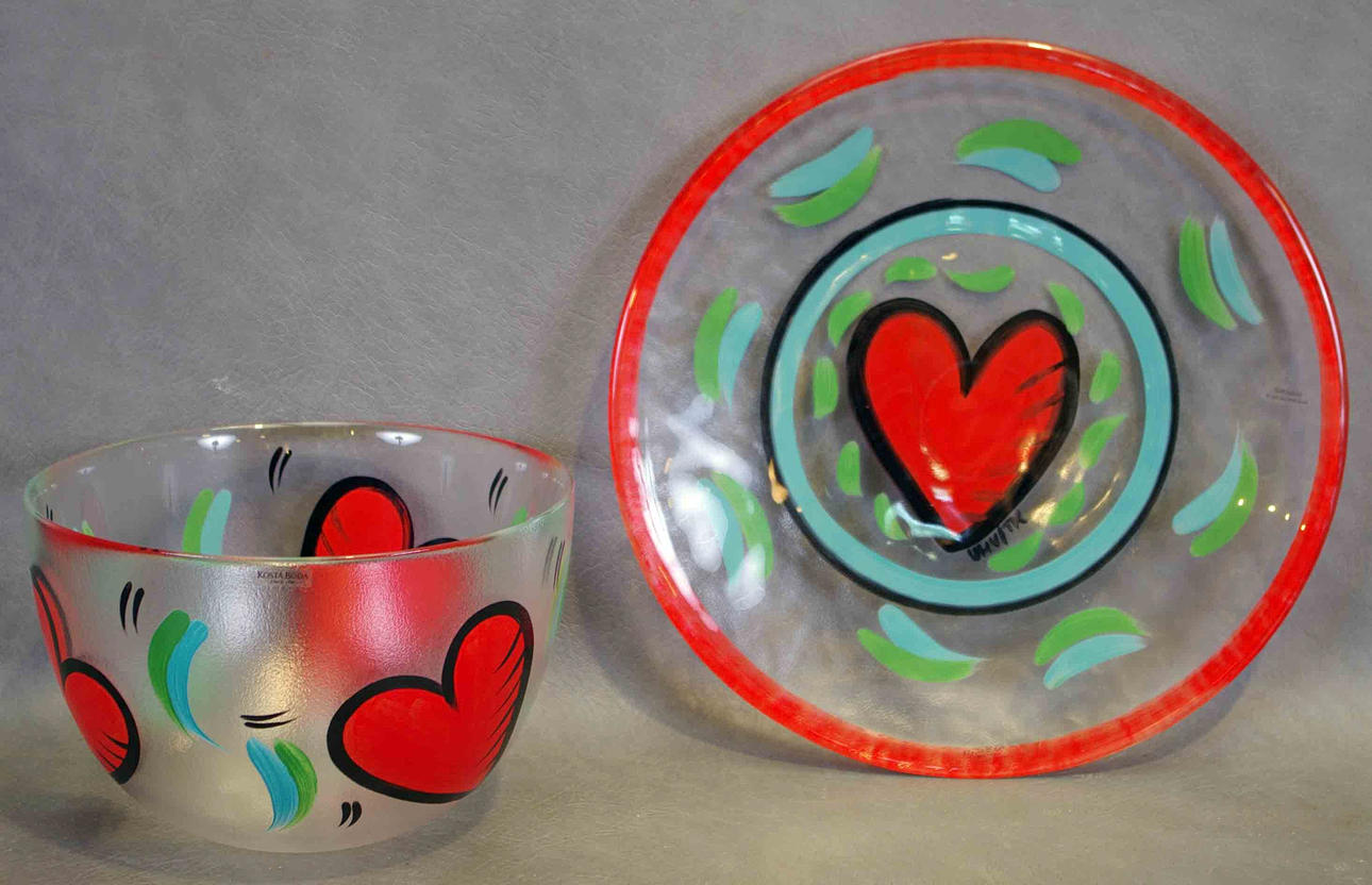 SKÅL SAMT FAT, Ulrica Hydman-Vallien, Kosta Boda.