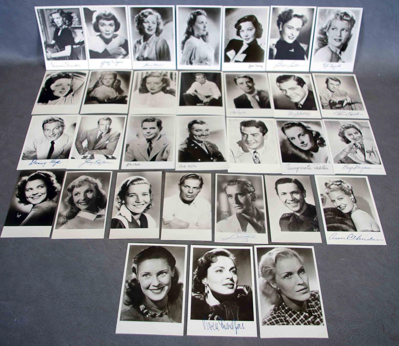 IDOLFOTO, filmstjärnor, vissa med tryckta auktografer.