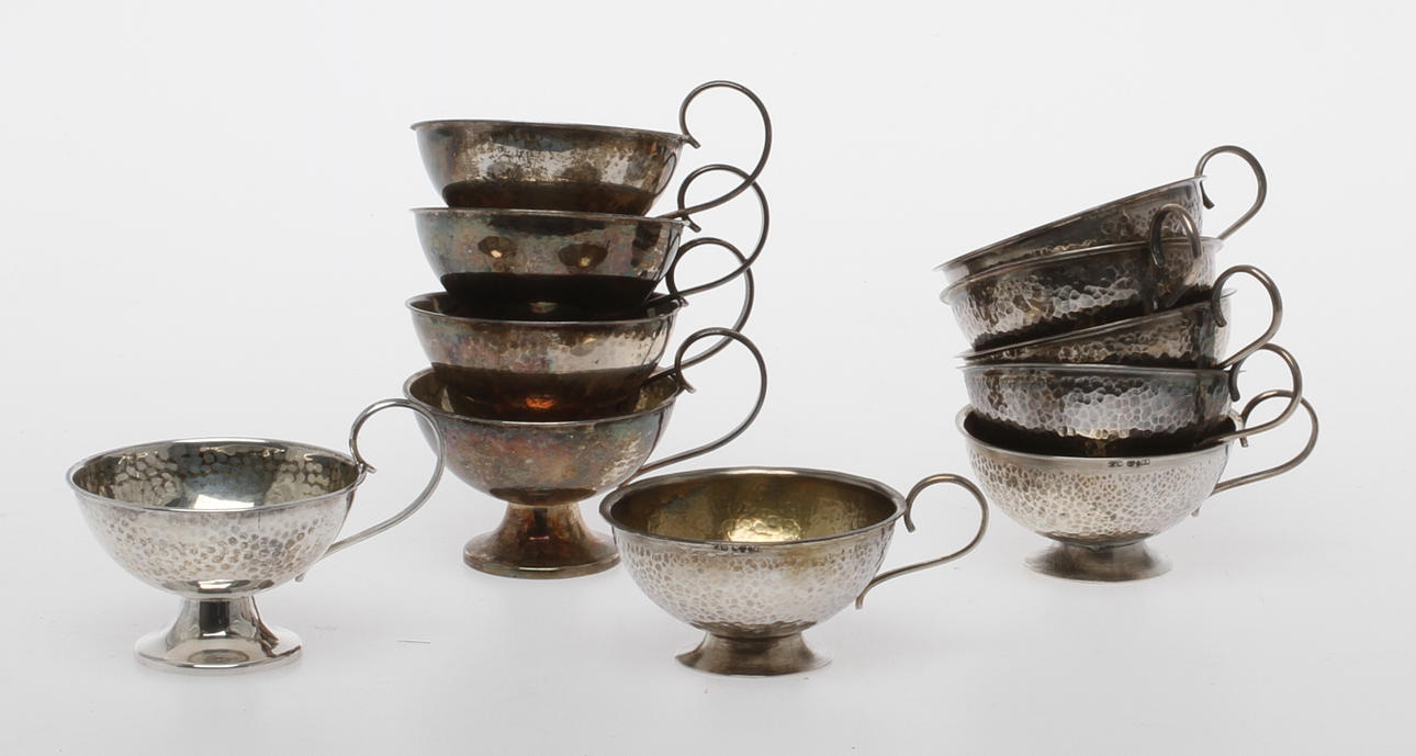 PUNSCHMUGGAR, 11 st, silver, 1900-tal.