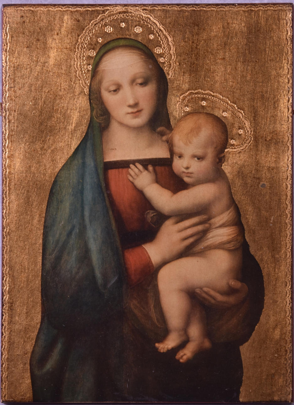 MADONNABILD tryck på pannå 1900 tal.