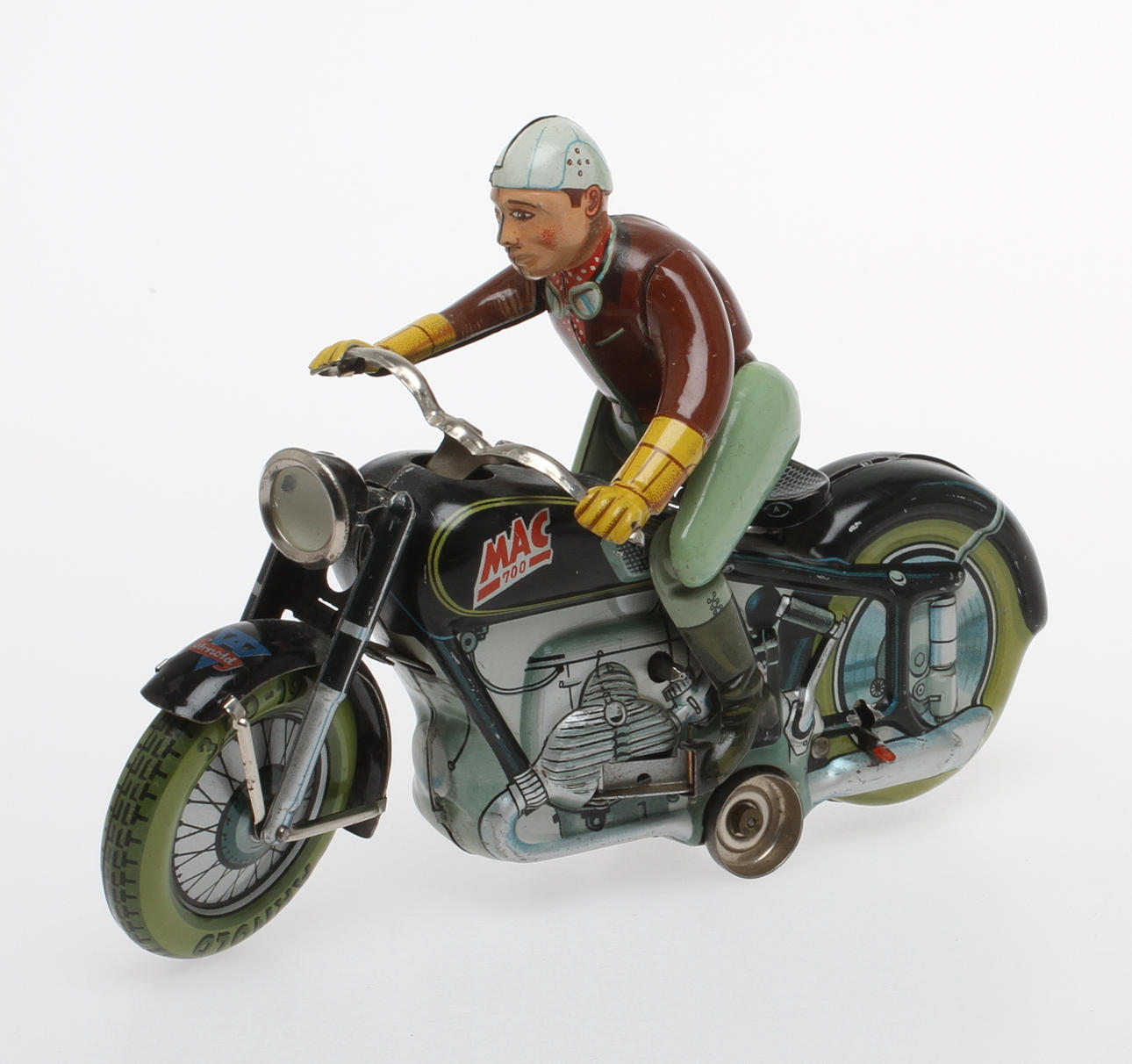 ARNOLD MOTORCYKEL MAC 700 litograferad plåt med urverk.