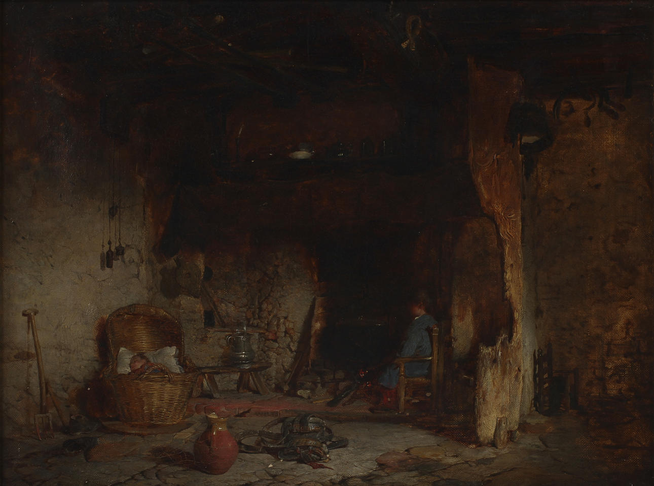 ALFRED PROVIS. TILLSKRIVEN. Olja på duk. Signerad Wilts samt AP 1850.