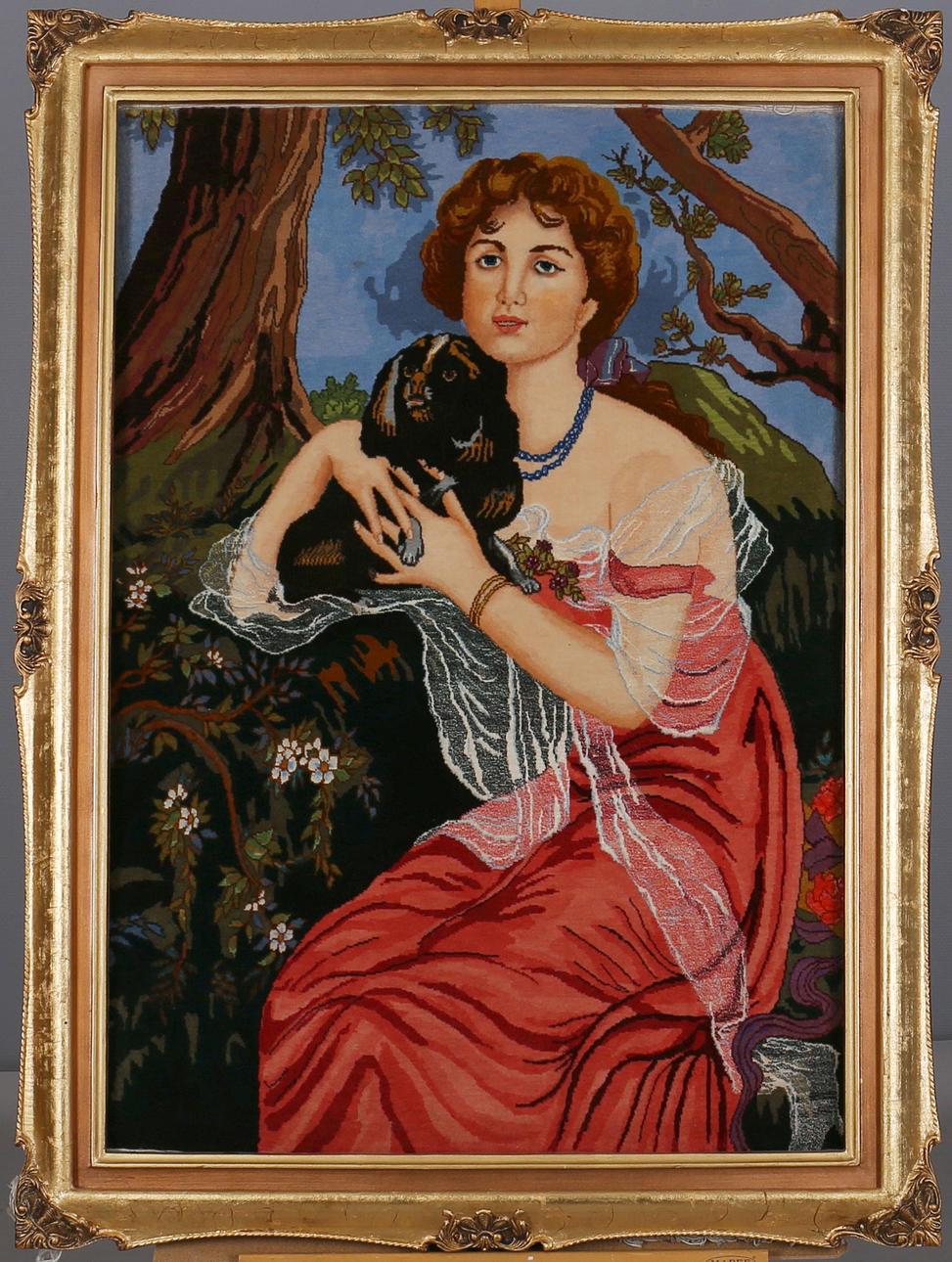 MATTA, orientalisk, ull, figural Täbriz Old. 98x71 cm.