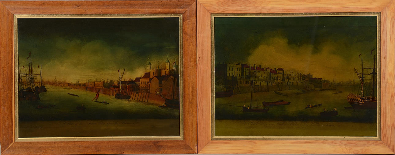 GLASMÅLNINGAR, 2 st, England.