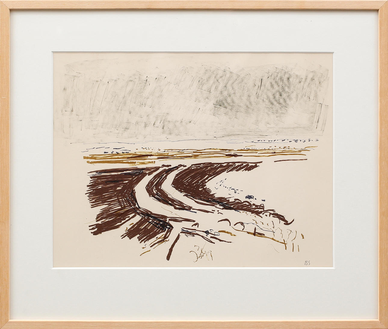 BENGT SANDBERG. Landscape, color lithograph, signed BS.