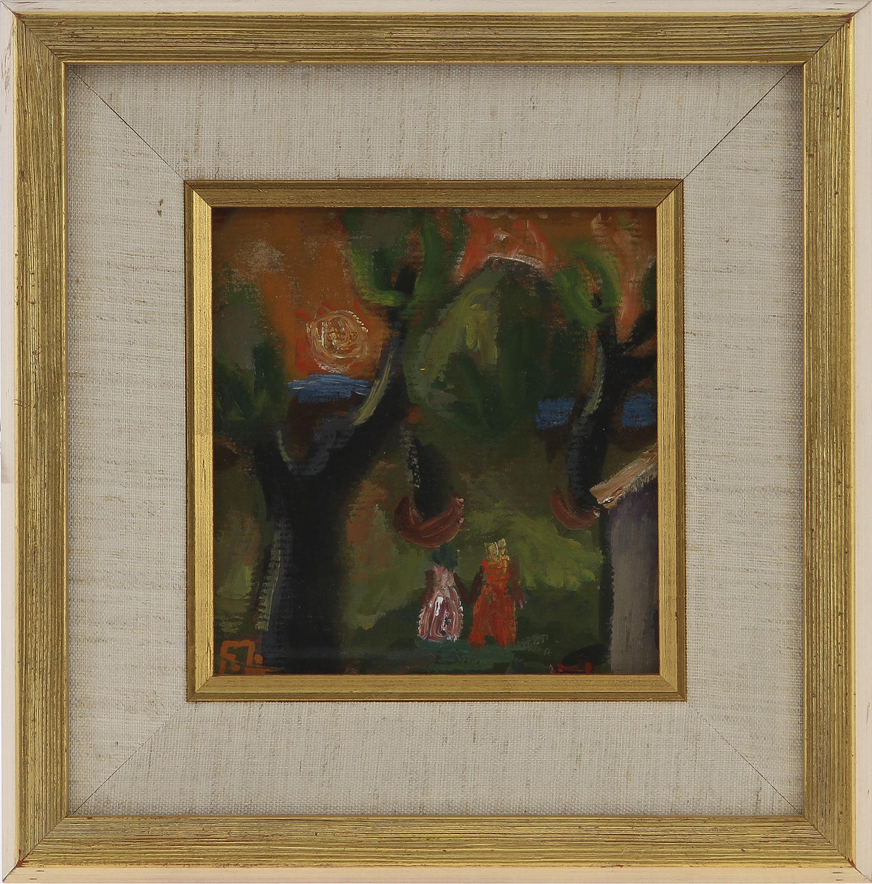 FRANS LARSSON, olja på pannå, sign.