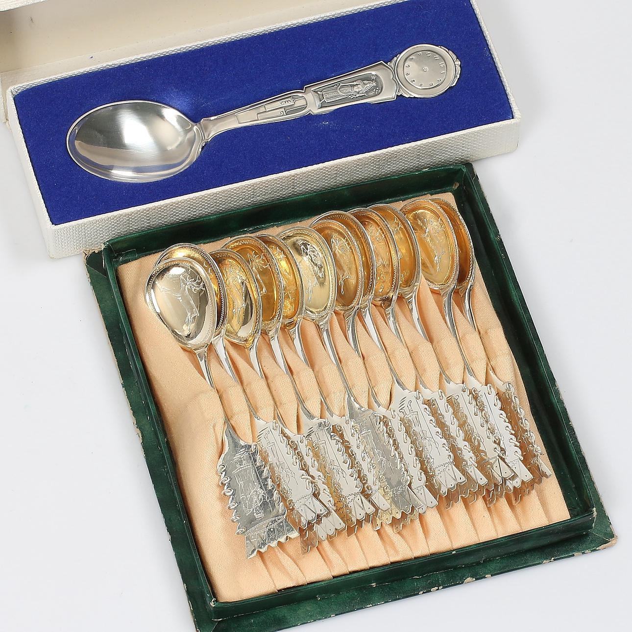 SPOONS, 13 pcs. silver, i.a. CO Persson, Haparanda, 1942.