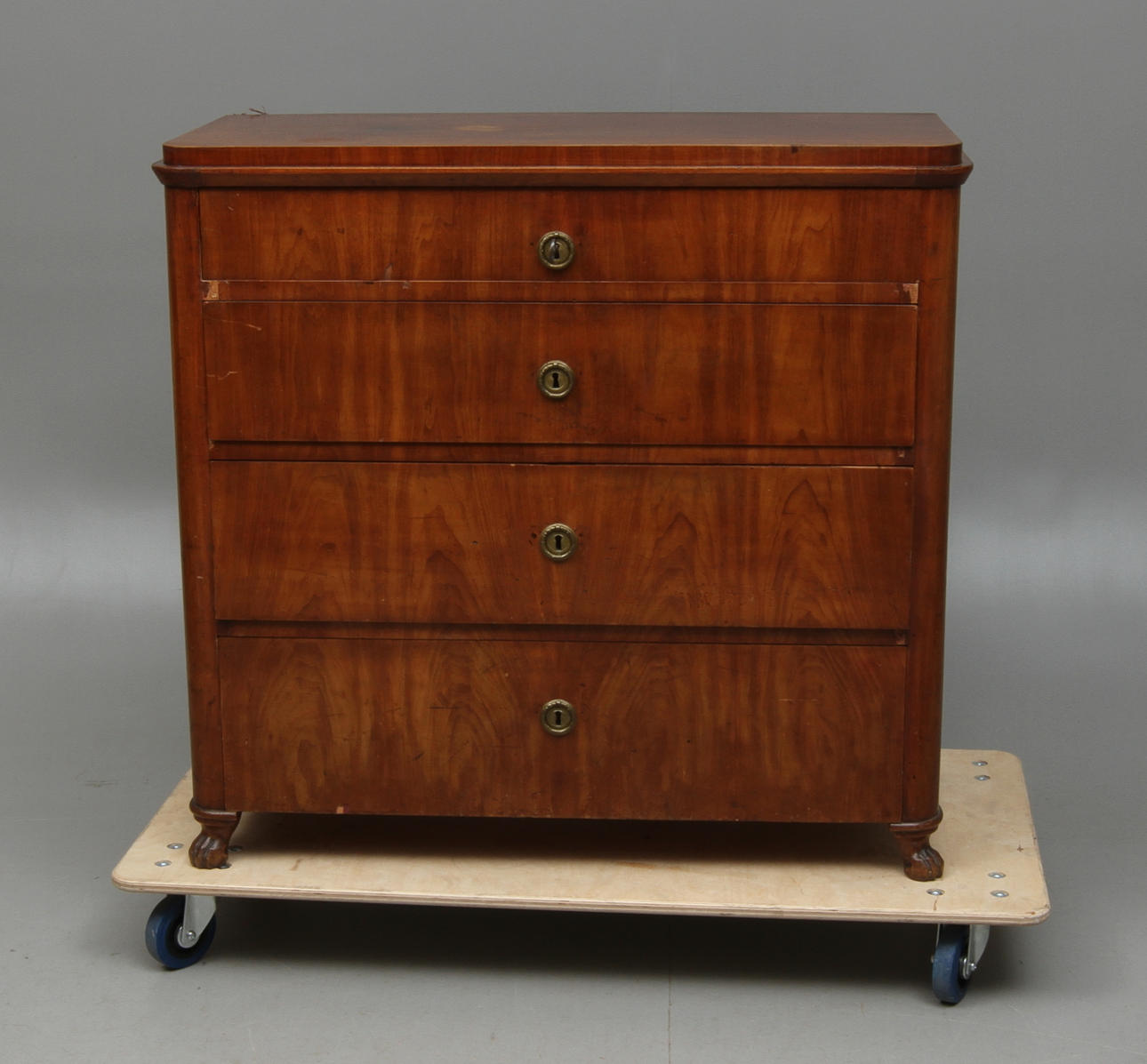 BYRÅ, mahognyfanér, 1800-tal.