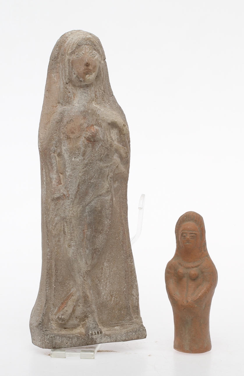 STATYETTER, 2 st, lergods, Medelhavet.