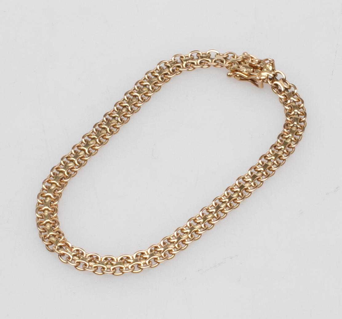 ARMBAND X-LÄNK, 18k guld, vikt ca 9,5 gr.