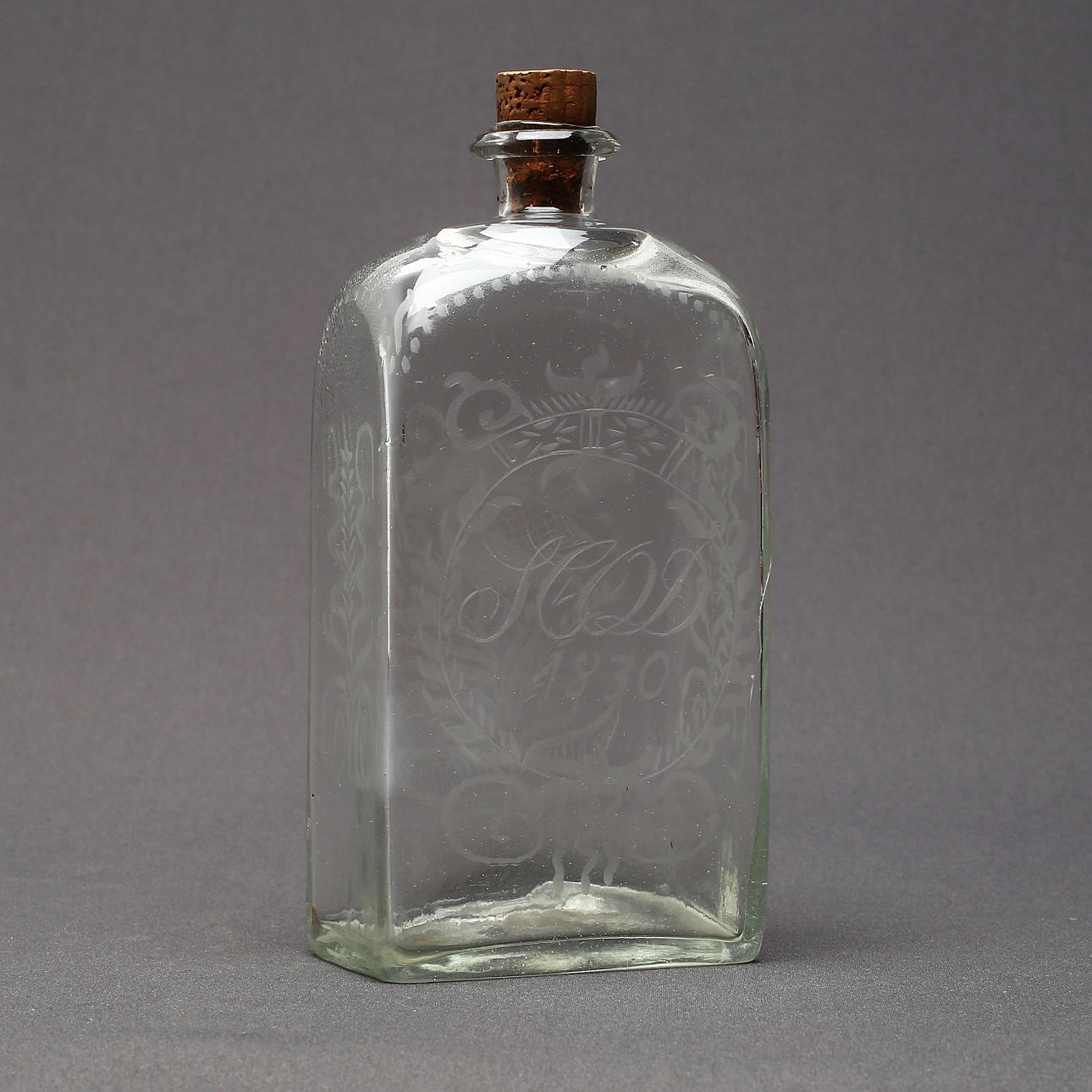 PLUNTA, glas, gravyr, daterad 1830.