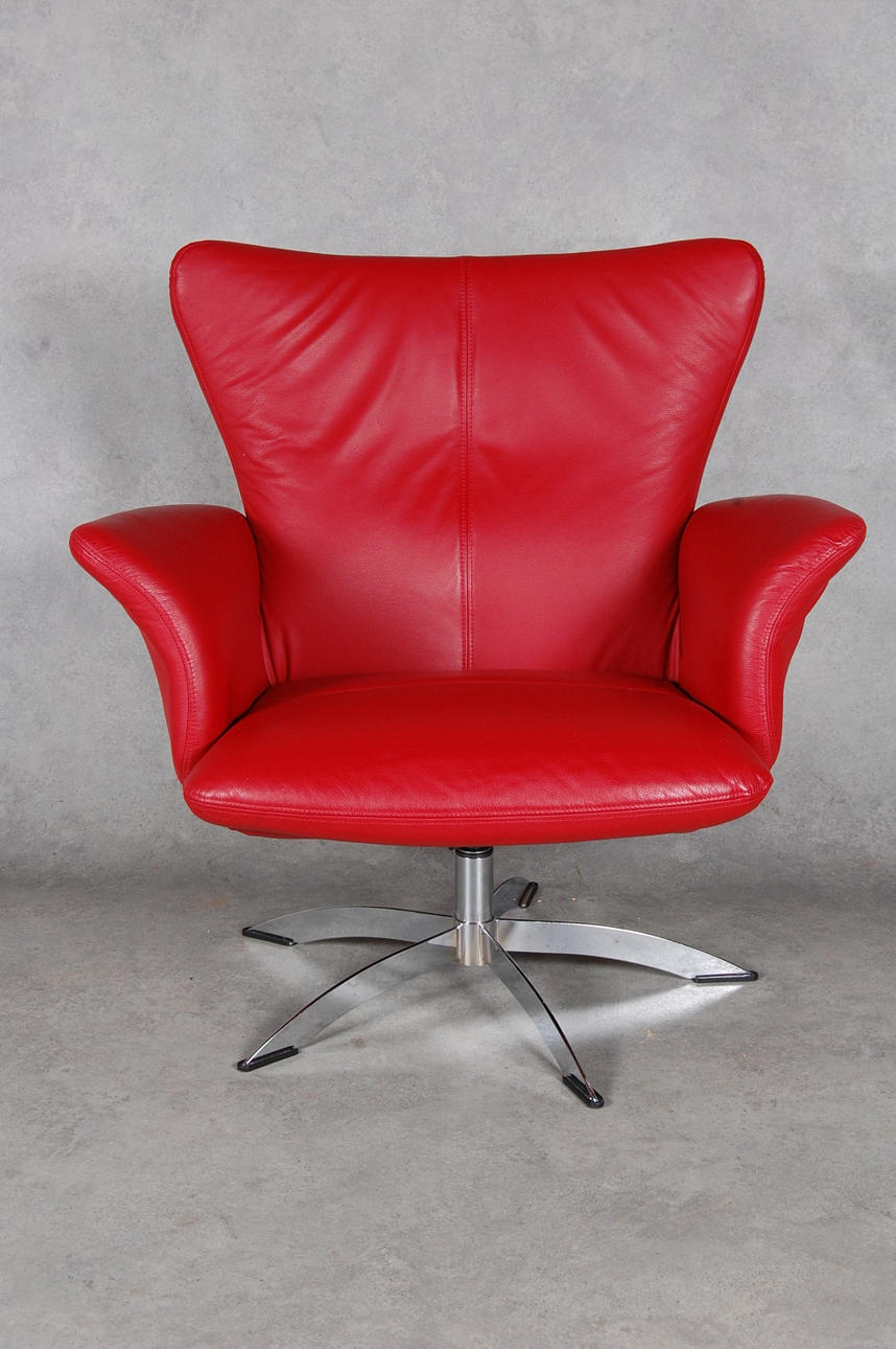 FÅTÖLJ, skinn, ställbar.