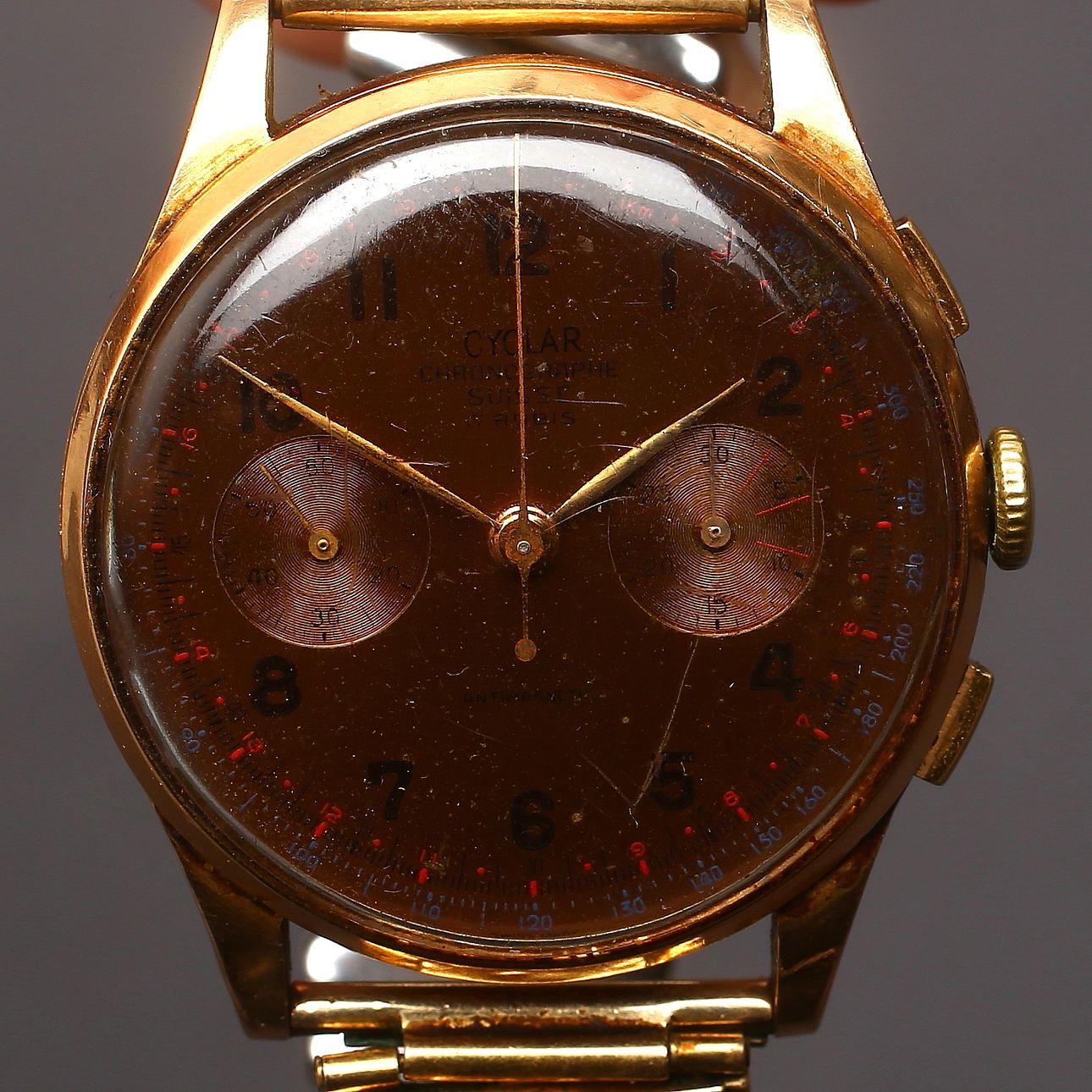 CYCLAR, wristwatch, Chronographe Suisse, Cal Landeron 48, manual, outer ...
