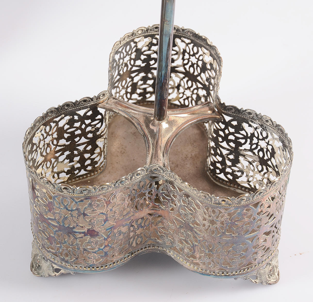 FLASKSTÄLL, nysilver, 1900-tal.