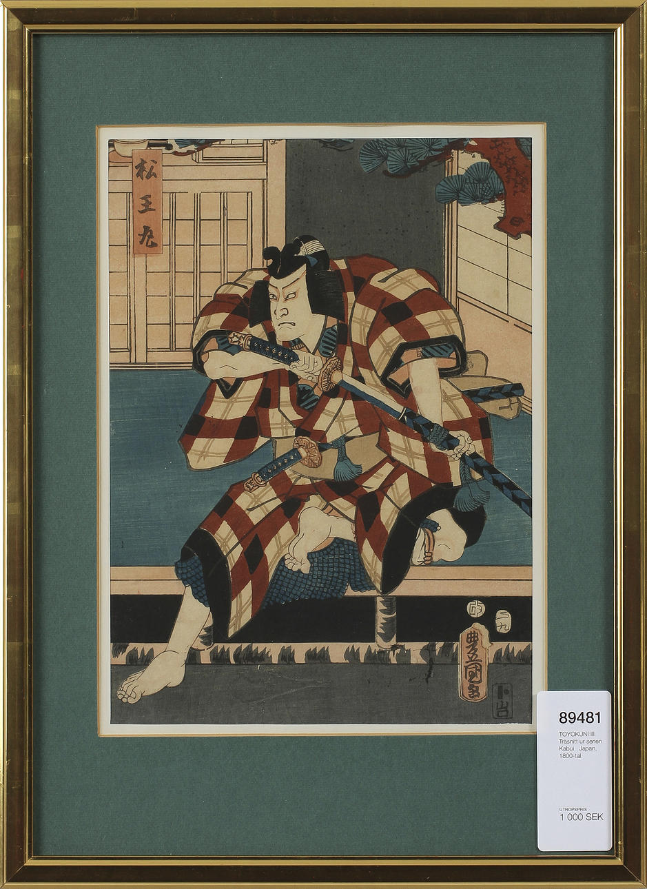 TOYOKUNI III. Träsnitt ur serien Kabui. Japan, 1800-tal.
